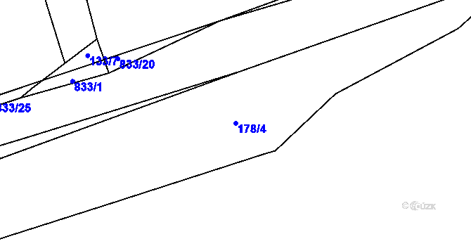 Parcela st. 178/4 v KÚ Kbelany, Katastrální mapa