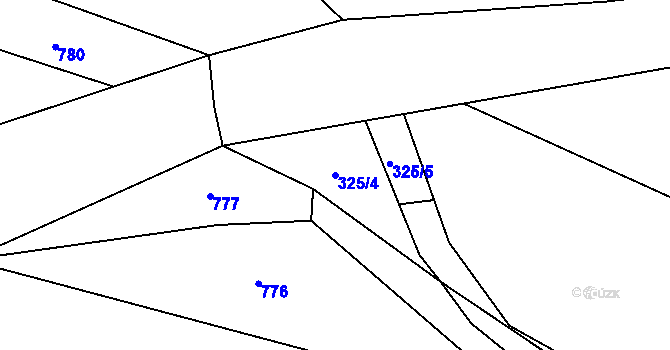 Parcela st. 325/4 v KÚ Kbelany, Katastrální mapa