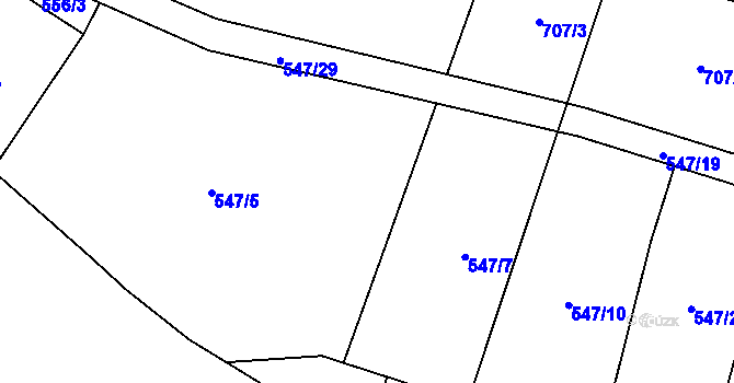 Parcela st. 547/6 v KÚ Kbelany, Katastrální mapa