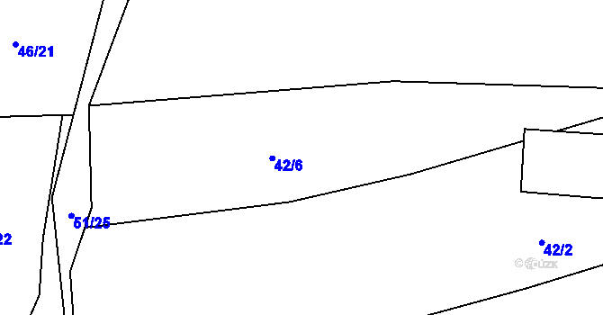 Parcela st. 42/6 v KÚ Kbelany, Katastrální mapa
