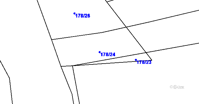 Parcela st. 178/24 v KÚ Kbelany, Katastrální mapa