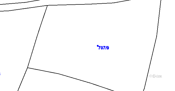 Parcela st. 707/7 v KÚ Kbelany, Katastrální mapa
