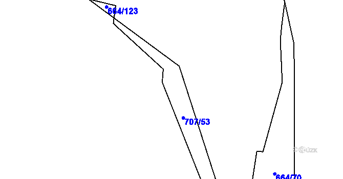 Parcela st. 707/55 v KÚ Kbelany, Katastrální mapa