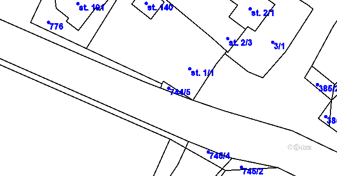 Parcela st. 744/5 v KÚ Rochlov, Katastrální mapa