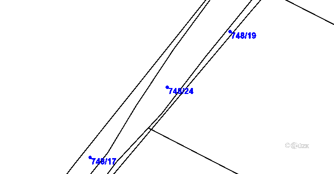 Parcela st. 748/24 v KÚ Rochlov, Katastrální mapa