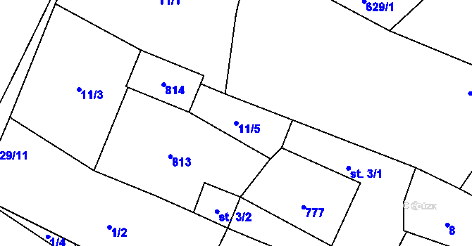 Parcela st. 11/5 v KÚ Rochlov, Katastrální mapa