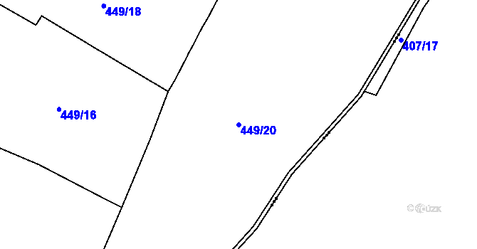Parcela st. 449/20 v KÚ Rochlov, Katastrální mapa