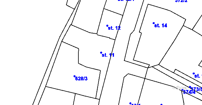 Parcela st. 11 v KÚ Rochlov, Katastrální mapa