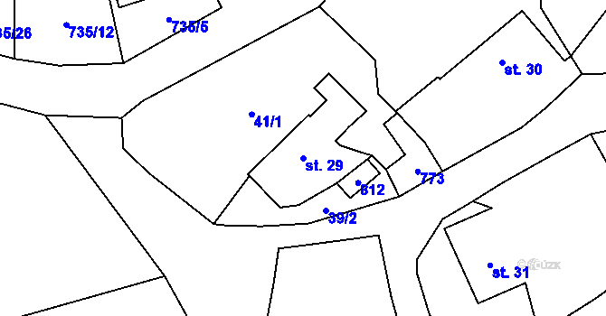 Parcela st. 29 v KÚ Rochlov, Katastrální mapa