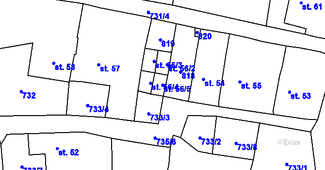 Parcela st. 56/5 v KÚ Rochlov, Katastrální mapa