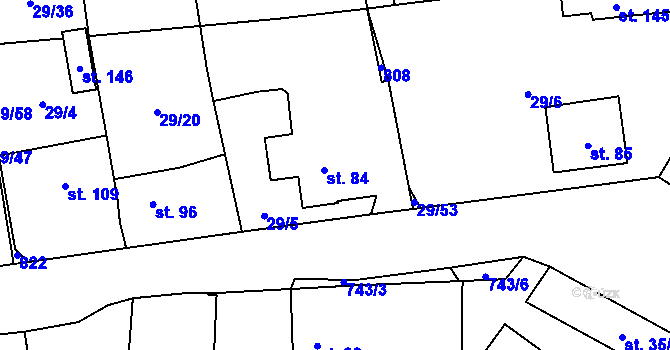 Parcela st. 84 v KÚ Rochlov, Katastrální mapa