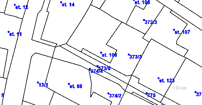 Parcela st. 108 v KÚ Rochlov, Katastrální mapa