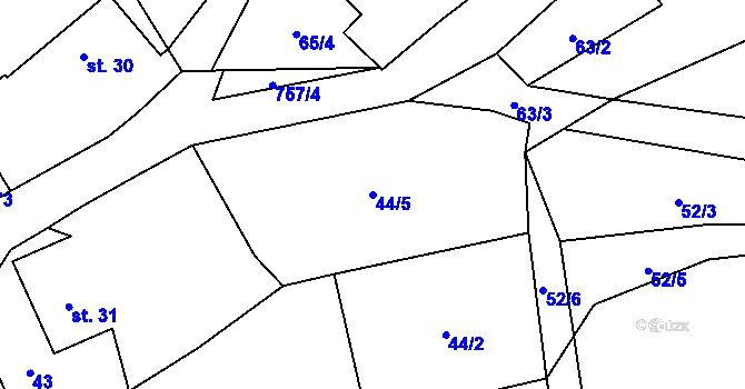 Parcela st. 44/5 v KÚ Rochlov, Katastrální mapa