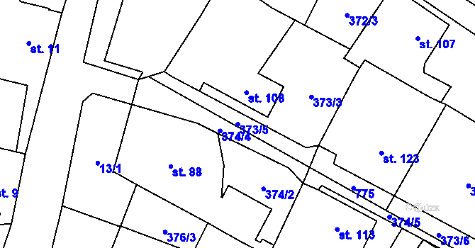 Parcela st. 373/5 v KÚ Rochlov, Katastrální mapa