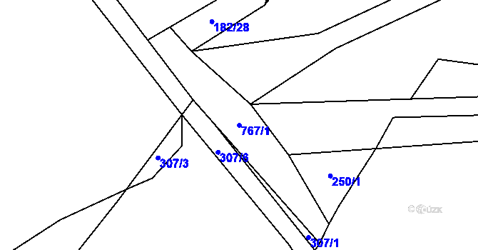 Parcela st. 767/1 v KÚ Rochlov, Katastrální mapa