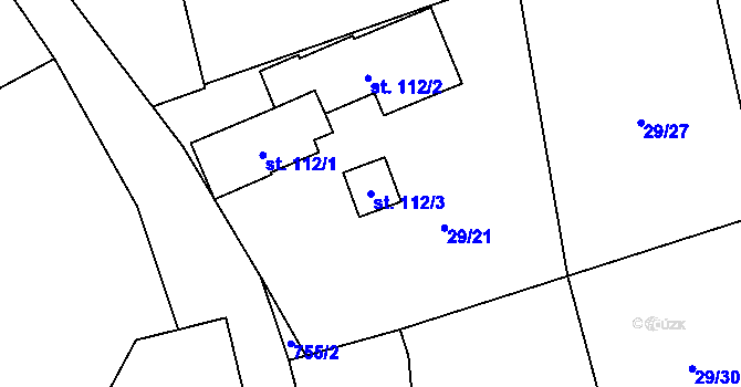 Parcela st. 112/3 v KÚ Rochlov, Katastrální mapa