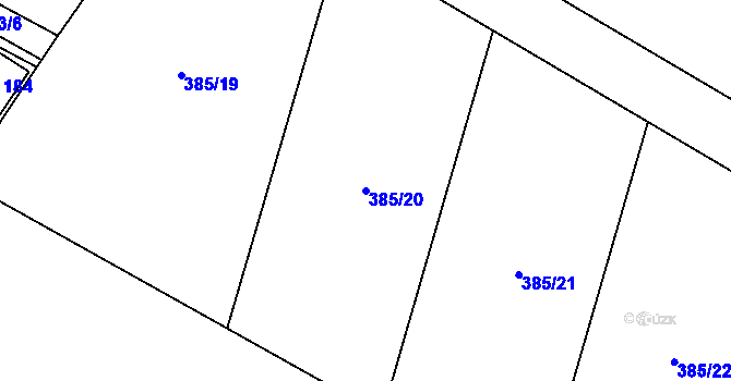 Parcela st. 385/20 v KÚ Rochlov, Katastrální mapa