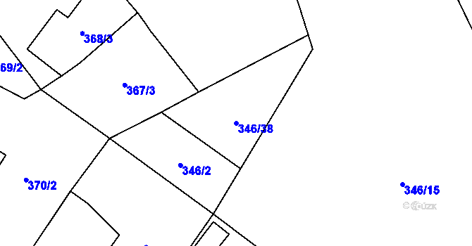 Parcela st. 346/38 v KÚ Rochlov, Katastrální mapa