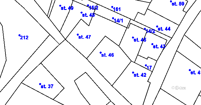 Parcela st. 46 v KÚ Rochov, Katastrální mapa