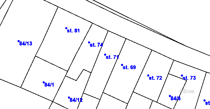 Parcela st. 71 v KÚ Rochov, Katastrální mapa