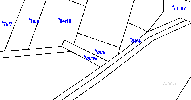 Parcela st. 84/5 v KÚ Rochov, Katastrální mapa