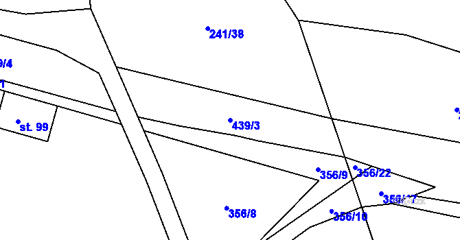 Parcela st. 439/3 v KÚ Rochov, Katastrální mapa