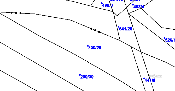Parcela st. 200/29 v KÚ Rochov, Katastrální mapa
