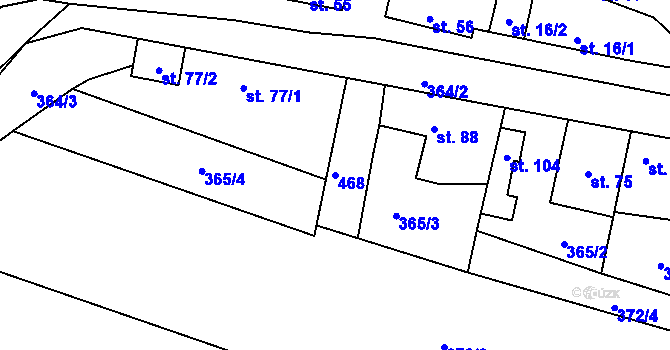 Parcela st. 468 v KÚ Rochov, Katastrální mapa