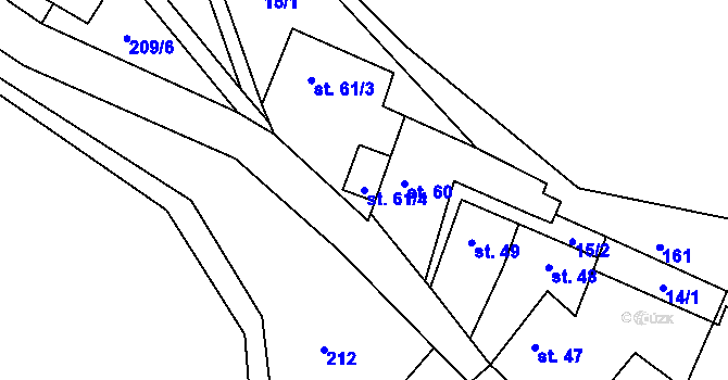 Parcela st. 61/4 v KÚ Rochov, Katastrální mapa