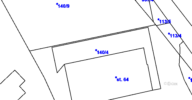Parcela st. 140/4 v KÚ Rojetín, Katastrální mapa