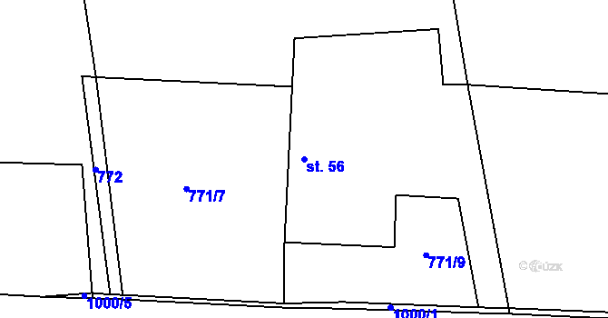 Parcela st. 56 v KÚ Rojetín, Katastrální mapa