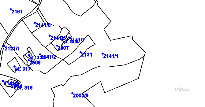 Parcela st. 2141/1 v KÚ Janské Údolí, Katastrální mapa
