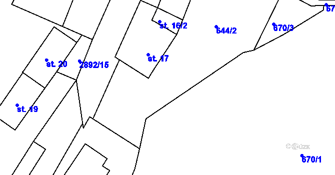 Parcela st. 695/5 v KÚ Rojšín, Katastrální mapa