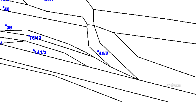Parcela st. 41/2 v KÚ Rokle, Katastrální mapa