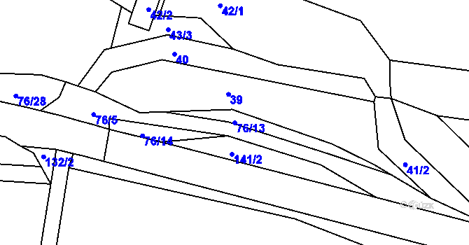 Parcela st. 76/13 v KÚ Rokle, Katastrální mapa