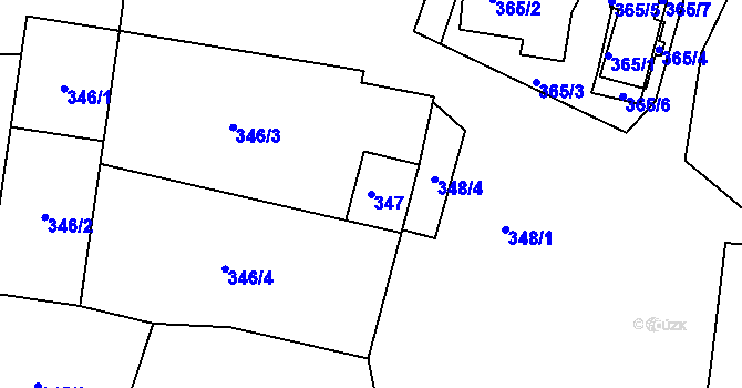 Parcela st. 347 v KÚ Rokle, Katastrální mapa