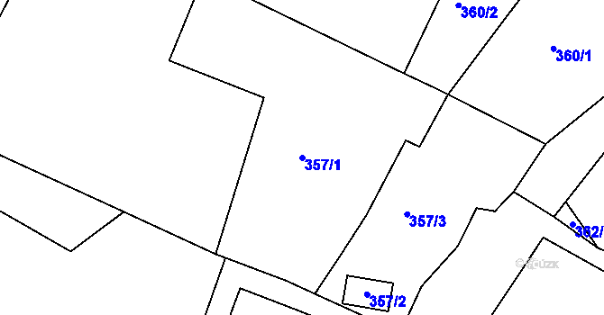 Parcela st. 357/1 v KÚ Rokle, Katastrální mapa