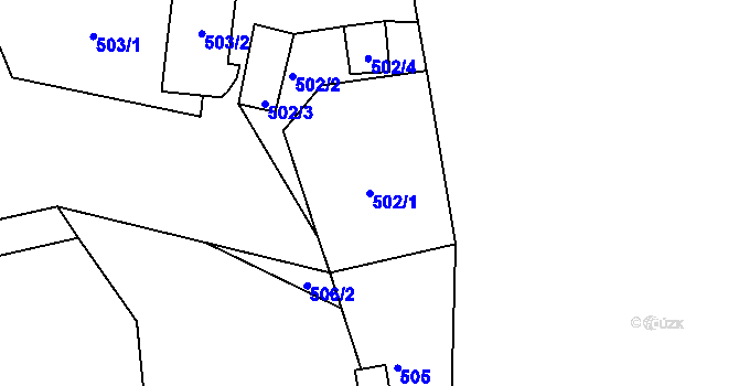 Parcela st. 502/1 v KÚ Rokle, Katastrální mapa