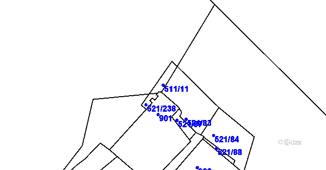 Parcela st. 511/11 v KÚ Rokle, Katastrální mapa