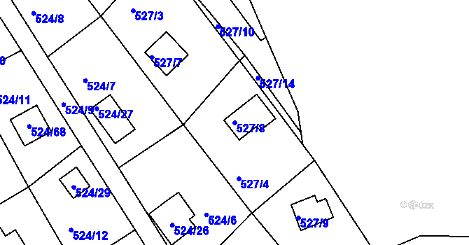 Parcela st. 527/8 v KÚ Rokle, Katastrální mapa