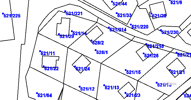 Parcela st. 528/1 v KÚ Rokle, Katastrální mapa
