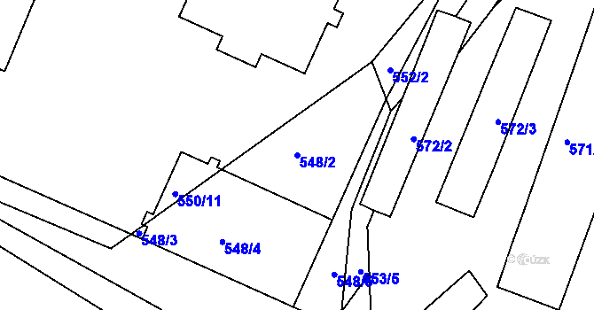 Parcela st. 548/2 v KÚ Rokle, Katastrální mapa