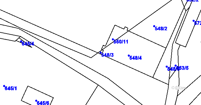 Parcela st. 548/3 v KÚ Rokle, Katastrální mapa