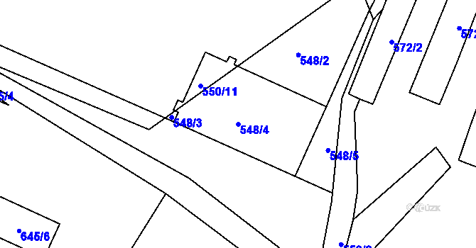 Parcela st. 548/4 v KÚ Rokle, Katastrální mapa