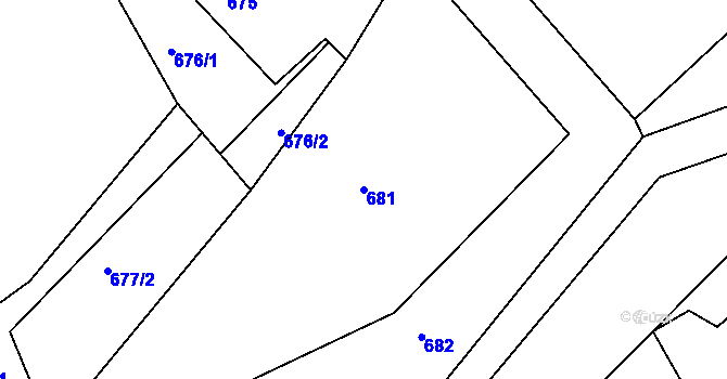 Parcela st. 681 v KÚ Rokle, Katastrální mapa