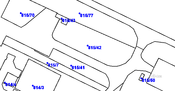 Parcela st. 815/42 v KÚ Rokle, Katastrální mapa