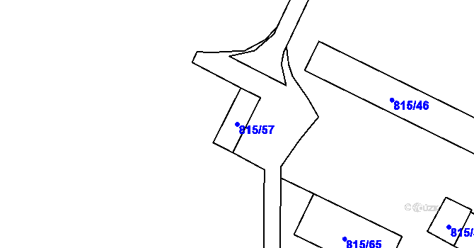 Parcela st. 815/57 v KÚ Rokle, Katastrální mapa