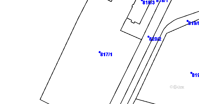 Parcela st. 817/1 v KÚ Rokle, Katastrální mapa