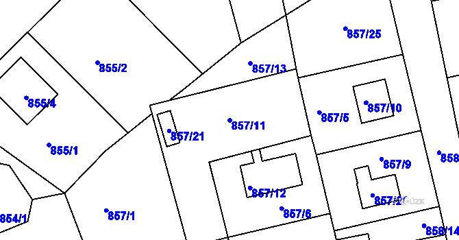 Parcela st. 857/11 v KÚ Rokle, Katastrální mapa