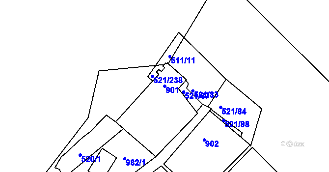 Parcela st. 901 v KÚ Rokle, Katastrální mapa